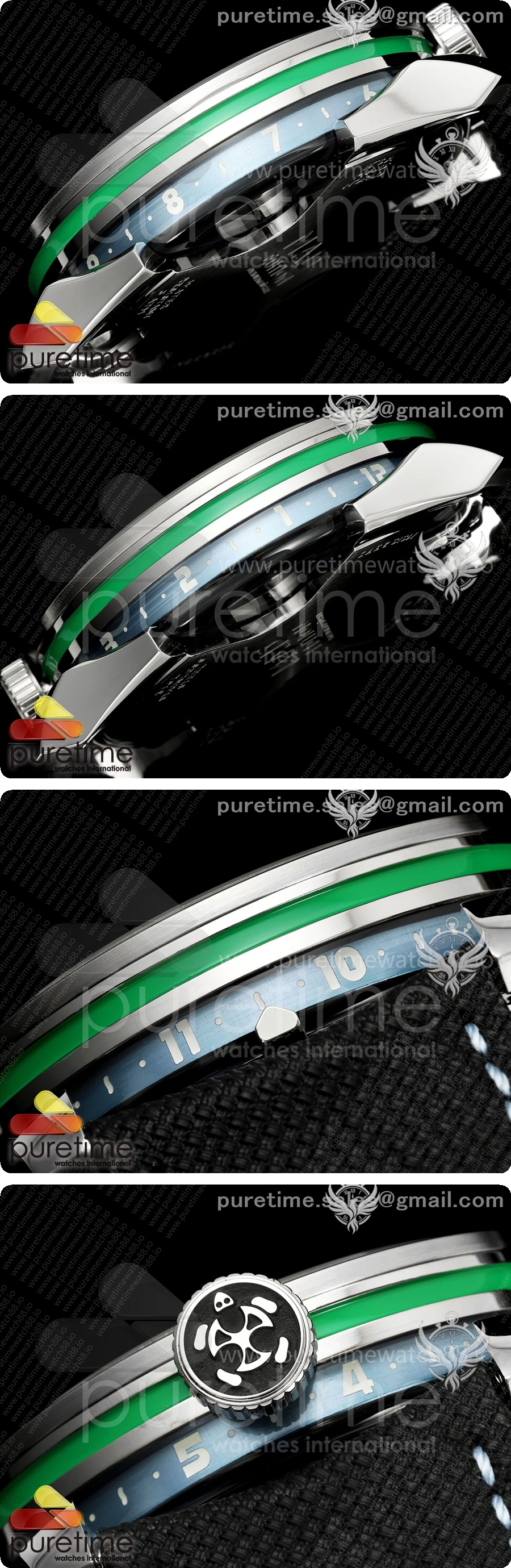 MB&F MAD1.SS K11F 1:1 그린 베젤, 블루 로터, 블랙 가죽 스트랩, 미요타 821A 상세이미지 5