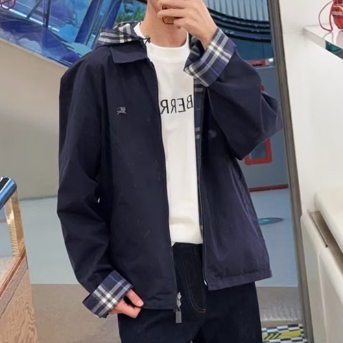 버버리 체크패턴 리버서블 후드 바람막이 자켓 26SS