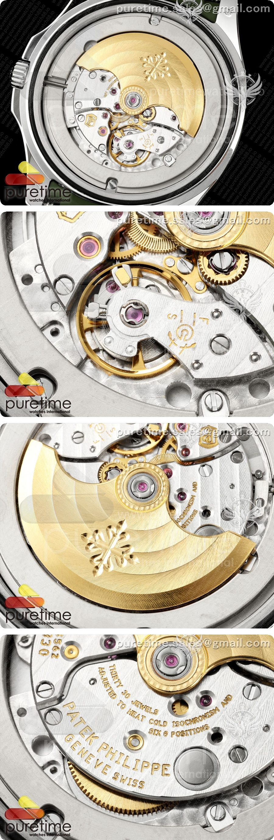파텍필립 아쿠아넛 5168G 42mm 스테인리스 스틸 OME 1:1 그린 다이얼 그린 러버 스트랩 DPB330 슈퍼 클론 상세이미지 6
