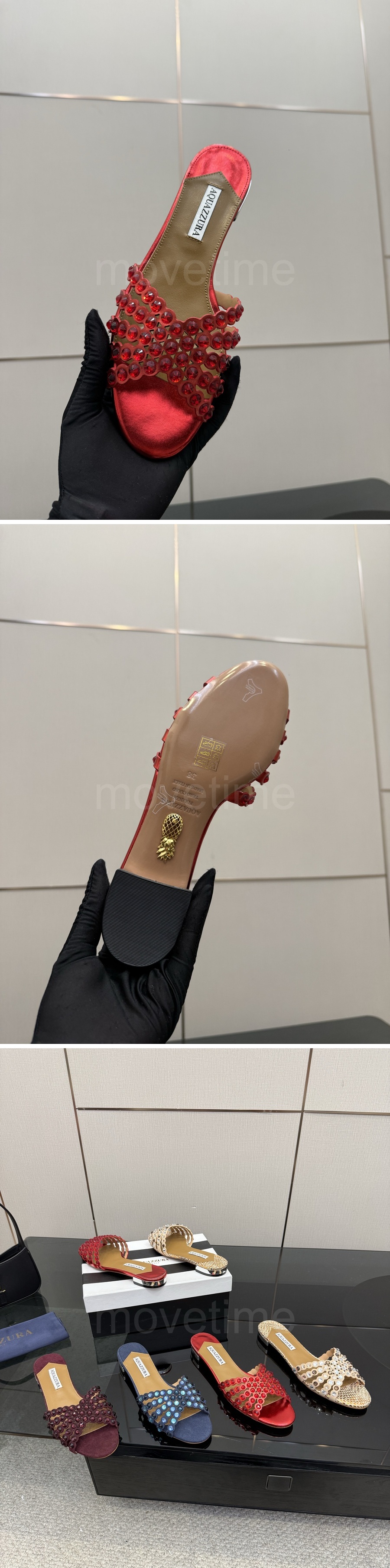 아쿠아주라 Aquazzura 여성 레더 가죽 슬리퍼 26SS 상세이미지 4