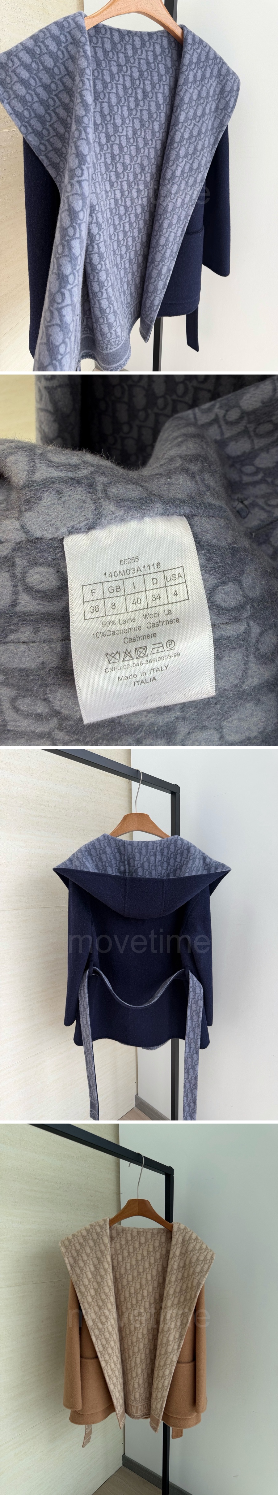 디올 여성 오블리크 캐시미어 미들롱코트 자켓 26SS 상세이미지 3