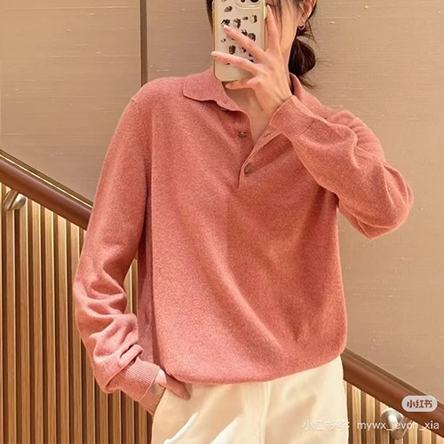 로로피아나 여성 캐시미어 카라 니트 스웨터 26SS