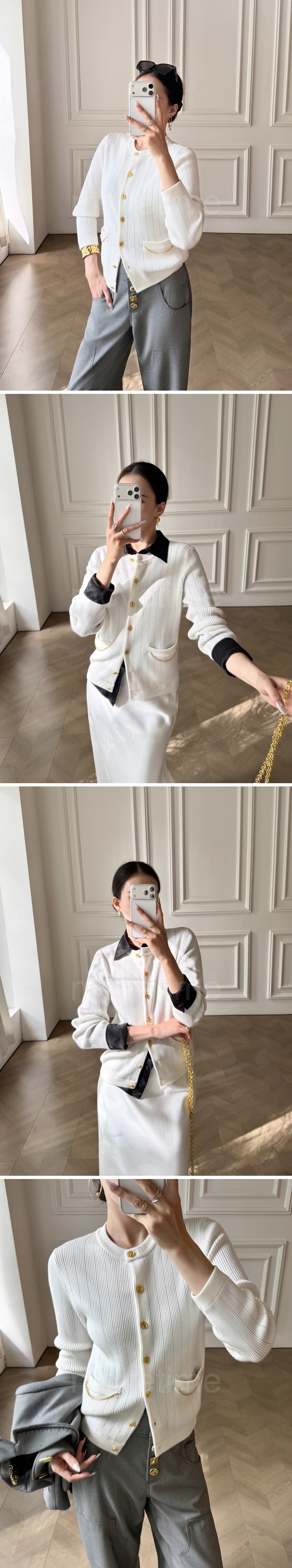 스키아파렐리 Schiaparelli 여성 라운드넥 니트 가디건 26SS 상세이미지 3