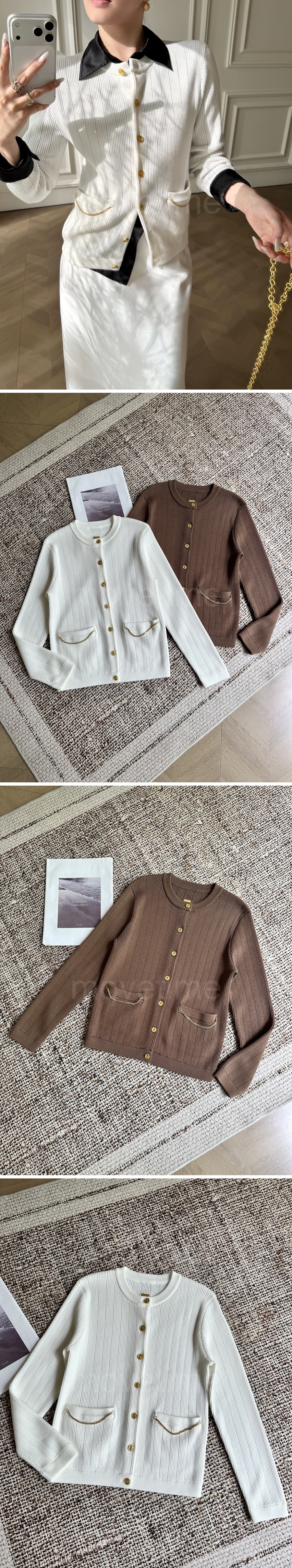 스키아파렐리 Schiaparelli 여성 라운드넥 니트 가디건 26SS 상세이미지 4