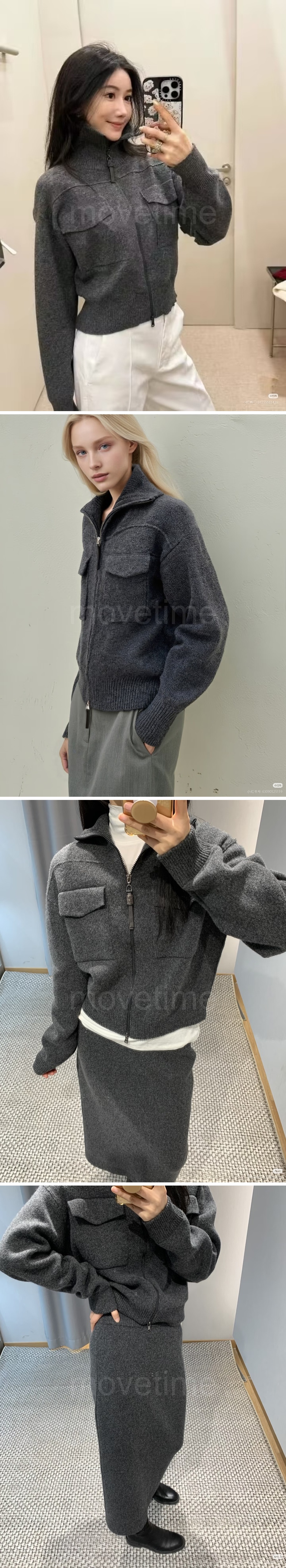 브루넬로 쿠치넬리 여성 캐시미어 카라 집업 자켓 26SS 상세이미지 2